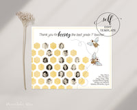 Teacher Appreciation Thank you Photocard from Class ~ Bees HoneyComb Theme (up to 35 Students)