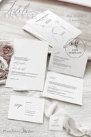 Adele ~DIY Wedding Invitation Template 15 Piece Set