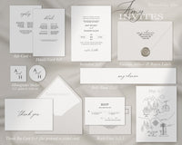Amy ~ DIY Wedding Invitation Template 15 Piece Set
