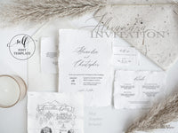 Alexandra ~DIY Wedding Invitation Template 15 Piece Set