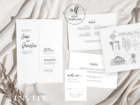 Sam ~ DIY Wedding Invitation Template 15 Piece Set