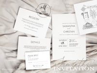 Samantha ~ DIY Wedding Invitation Template 15 Piece Set