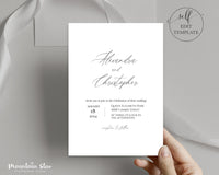 Alexandra ~DIY Wedding Invitation Template 15 Piece Set