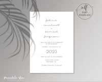 Felicia ~ DIY Wedding Invitation Template 15 Piece Set