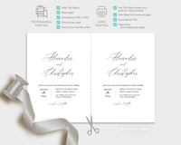 Alexandra ~DIY Wedding Invitation Template 15 Piece Set