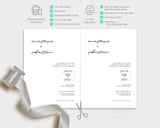 Anastasia ~DIY Wedding Invitation Template 15 Piece Set