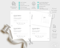Samantha ~ DIY Wedding Invitation Template 15 Piece Set