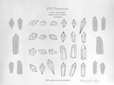 png • svg • eps • dxf → Crystal Gems Graphics Set of 24 Elements (Free for commercial use included)