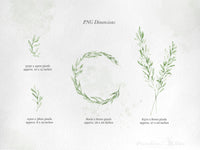 PNG → Leafy Wreath Watercolour Graphics Set of 5 Elements (Free for commercial use included)