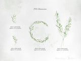 PNG → Leafy Wreath Watercolour Graphics Set of 5 Elements (Free for commercial use included)