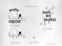 png • svg • eps • dxf → Losing My Marbles -Marble Collector Clipart Graphics Set (Free for commercial use included)