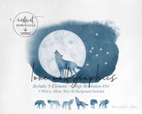 PNG → Lone Wolf Moon & Dark Watercolour Night Sky  (Free for commercial use included)