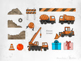 PNG → Construction Truck Watercolour Clipart (Commercial Use Included)