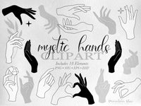 png • svg • eps • dxf → Mystic Hands Graphics Set of 18 Elements (Free for commercial use included)