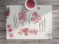 PNG → Kraken Octopus Watercolour Clipart (Commercial Use Included)