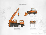 PNG → Construction Truck Watercolour Clipart (Commercial Use Included)