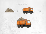 PNG → Construction Truck Watercolour Clipart (Commercial Use Included)