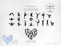 png • svg • eps • dxf → Gymnast, Gymnastics, Heart Clipart Graphics Set (Free for commercial use included)