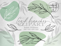 png • svg • eps • dxf → Leafy Wreath Graphics Set of 10 Elements (Free for commercial use included)