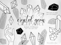 png • svg • eps • dxf → Crystal Gems Graphics Set of 24 Elements (Free for commercial use included)