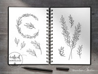 png • svg • eps • dxf → Leafy Wreath Graphics Set of 10 Elements (Free for commercial use included)