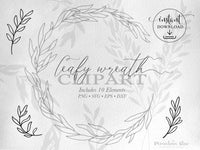 png • svg • eps • dxf → Leafy Wreath Graphics Set of 10 Elements (Free for commercial use included)