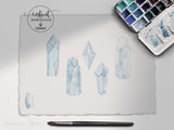 PNG → Crystal Gems Watercolour Graphics Set of 5 Elements (Free for commercial use included)