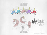 png • svg • eps • dxf → Unicorn Clipart Graphics, Unicorn Face + Unicorn Head + Unicorn Body (Free for commercial use included)