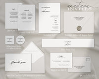 Anastasia ~DIY Wedding Invitation Template 15 Piece Set