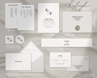 Kaleigh ~ DIY Wedding Invitation Template 15 Piece Set