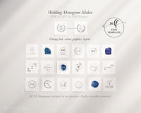 Logo ~ DIY Wedding Logo Creator Templates -  Create Your Own Logo - Monogram, Wedding Crest, Wedding Logo