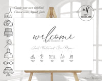 DIY ~ Welcome Sign ~ Wedding Itinerary Timeline 36x24