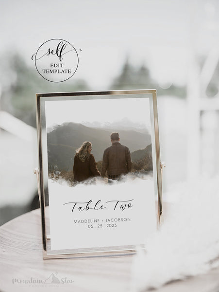 DIY Photo-Card Table Numbers, Wedding Reception Tables (4x6 and 5x7 ~ both sizes included)