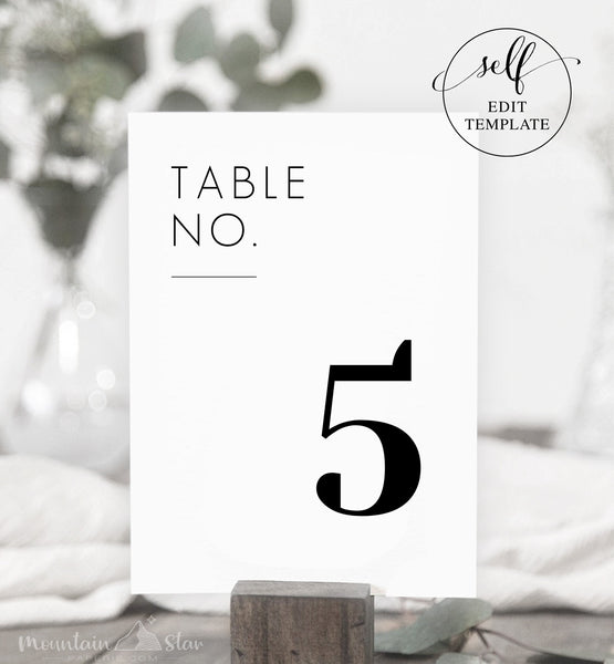 DIY Table Numbers Cards (Includes both sizes 5x7 or 4x6)