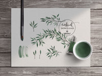 PNG → Leafy Branches Watercolour Graphics Set of 6 Elements (Free for commercial use included)