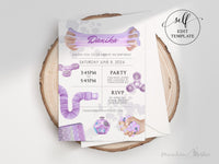 PDF ~ DIY Purple Fidget Spinner Toys - Push Bubble - Pop Tube - Slime Birthday Invitation