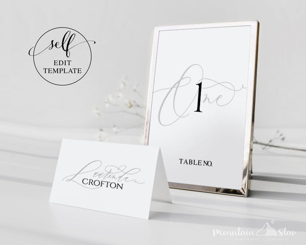 DIY Table Numbers & Place Cards, Escort Cards, Name Cards (Table Number 5x7 or 4x6)(Place Cards 3.5x2 flat or folded)