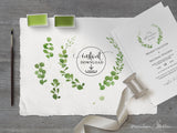 PNG → Greenery Wreath Watercolour Graphic - Plus 3 Single Leafy Branches (Free for commercial use included)