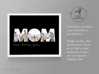 DIY ~ MOM Framed Photo Art, Unique Mother's Day Gift, Gift for Mom from Kids (Multiple Sizes Included)