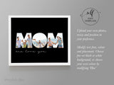 DIY ~ MOM Framed Photo Art, Unique Mother's Day Gift, Gift for Mom from Kids (Multiple Sizes Included)